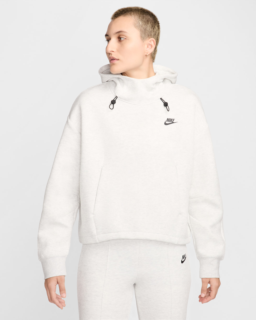 Nike Sportswear Tech Fleece Women's Oversized Hoodie - Light Grey/Heather/Black