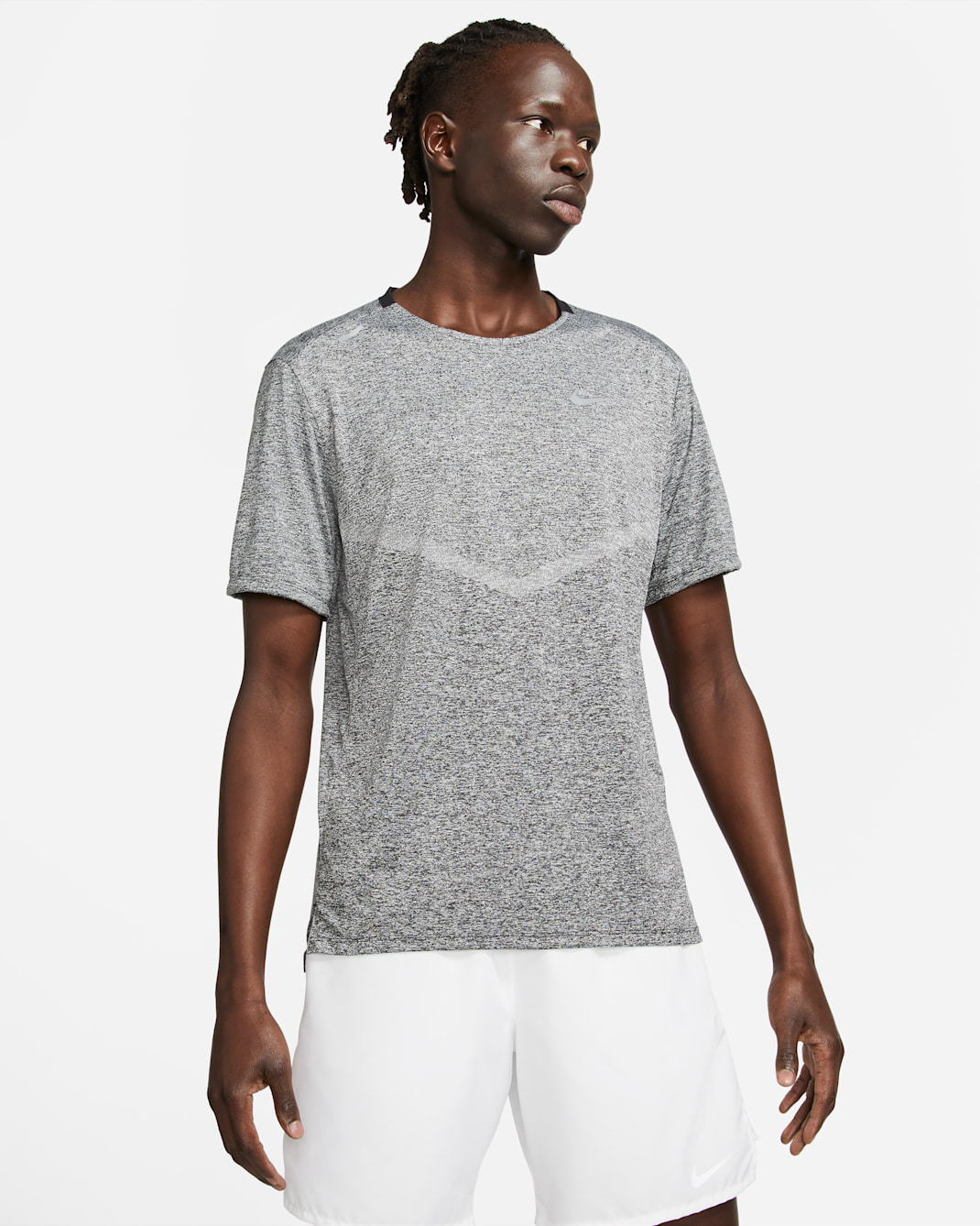 Nike Rise 365 Men's Dri-FIT Short-Sleeve Running Top - Black/Heather