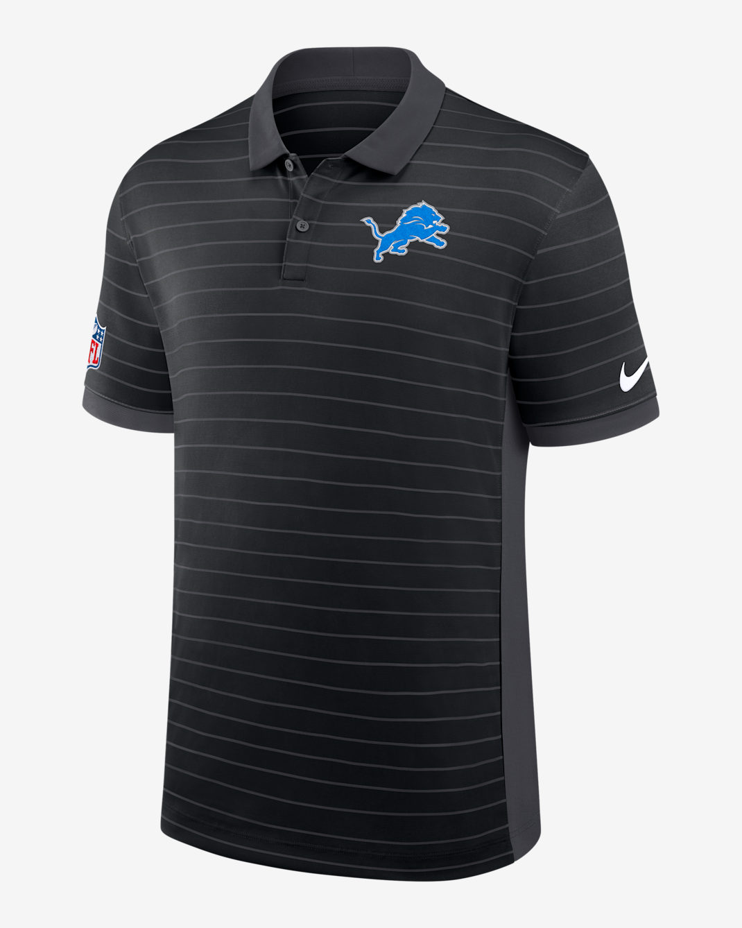 Detroit Lions Sideline Victory Stripe Men's Nike Dri-FIT NFL Polo - Black