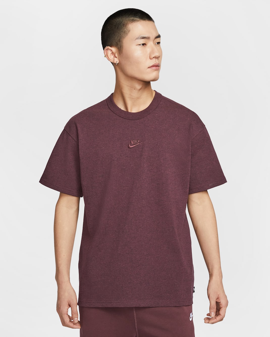 Nike Sportswear Premium Essentials Men's T-Shirt - Burgundy Crush/Heather
