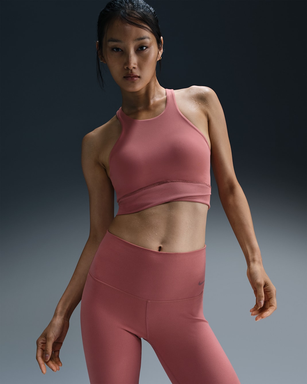Nike One Twist Women's Light-Support Lightly Lined High-Neck Sports Bra - Canyon Pink/Canyon Pink/White