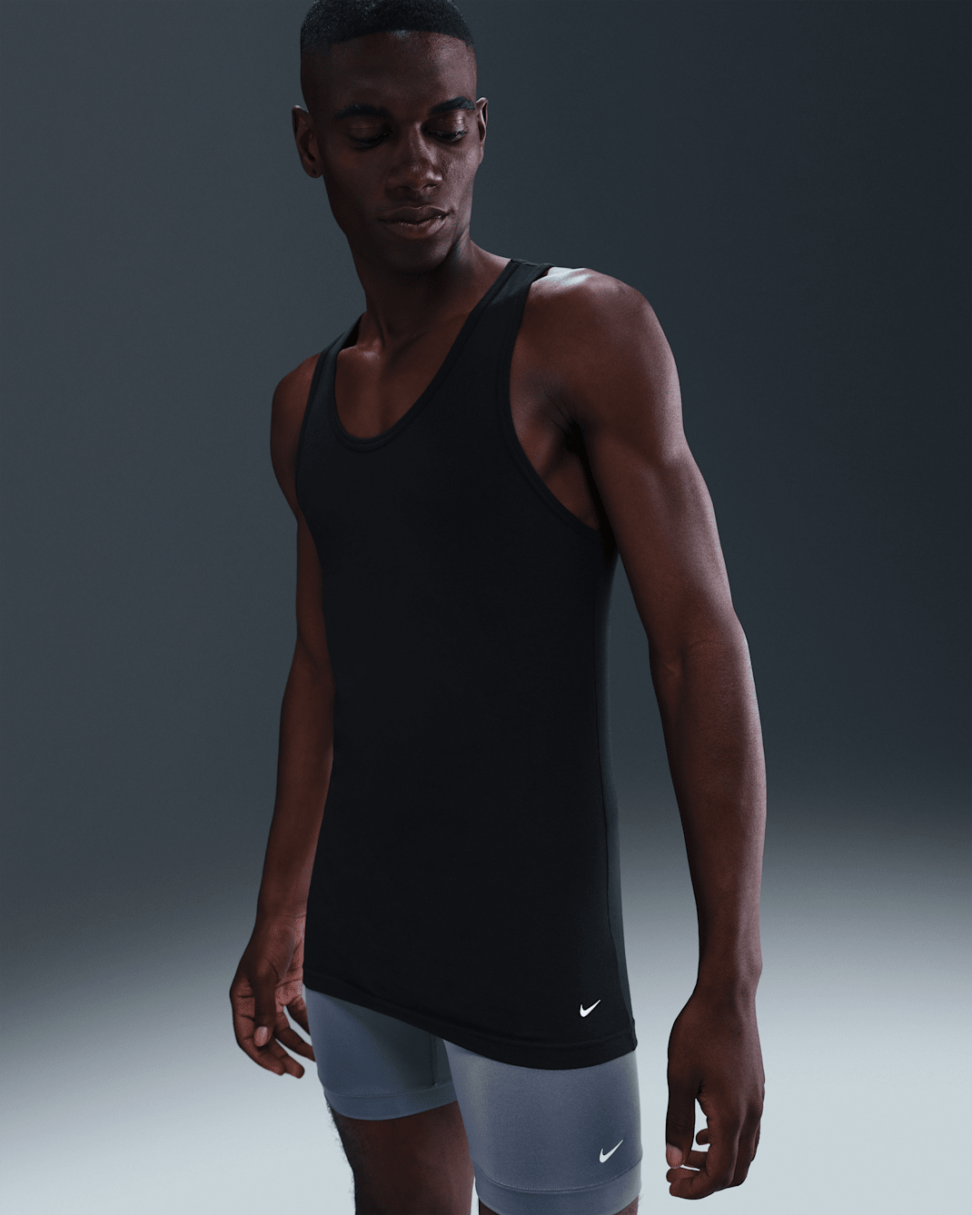 Nike Dri-FIT Essential Cotton Stretch Men's Slim Fit Tank Undershirt (2-Pack) - Black