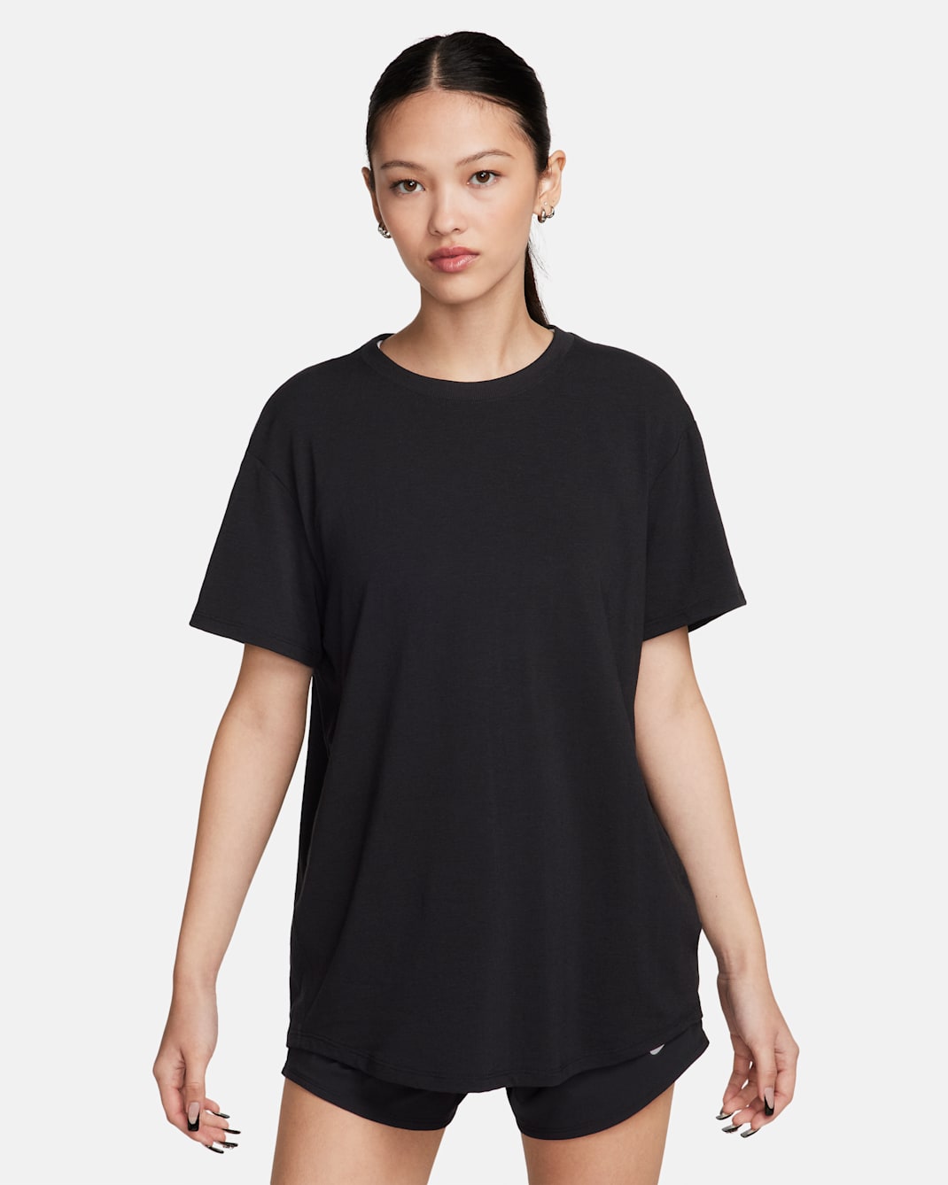 ナイキ ワン リラックスド ウィメンズ Dri-FIT ショートスリーブ トップ - ブラック/ブラック