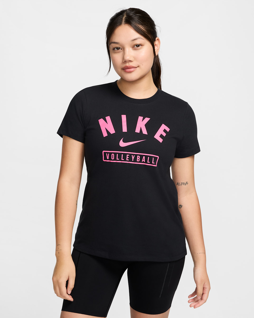 Nike Women's Volleyball T-Shirt - Black/Hyper Pink