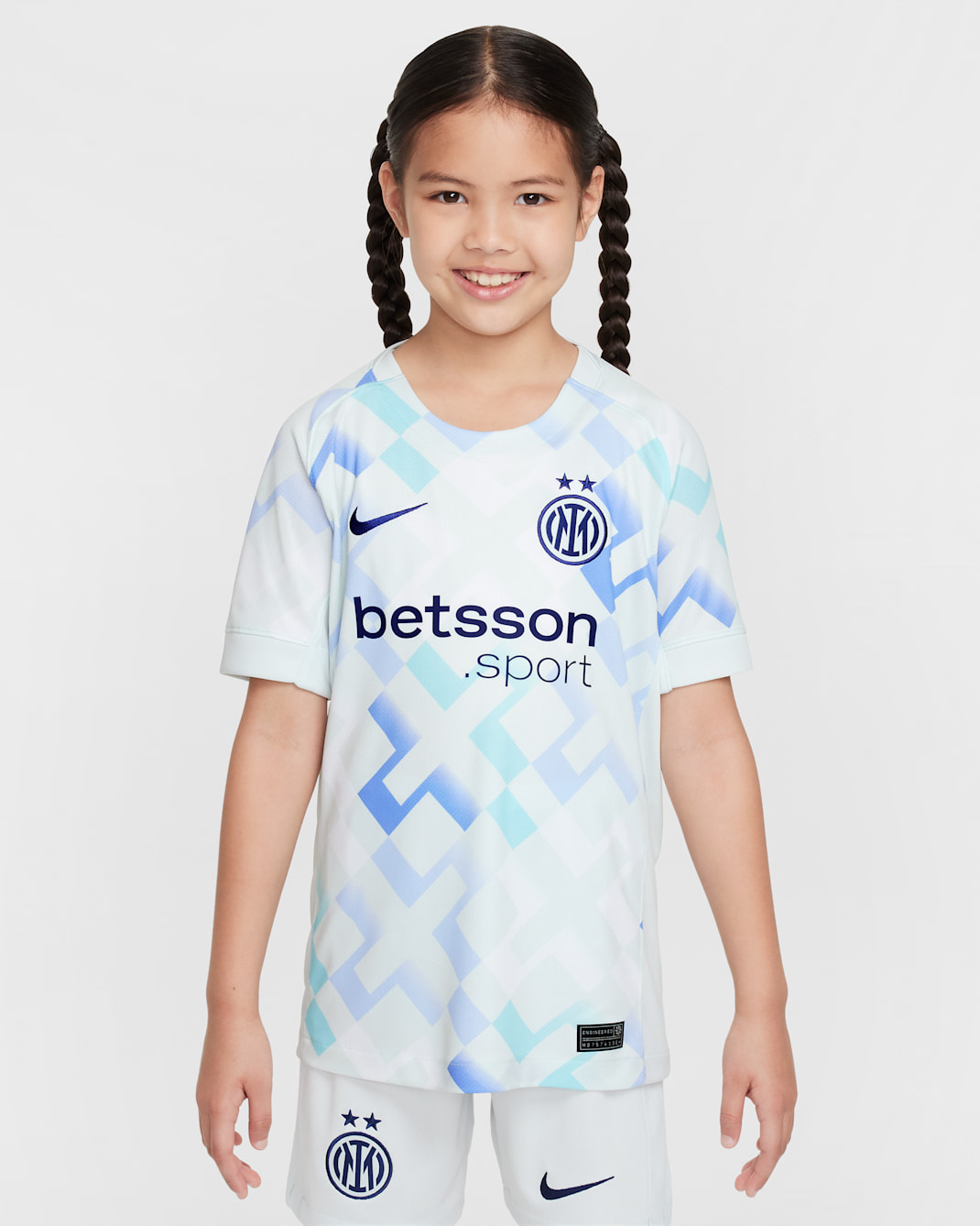Maillot de foot Replica Nike Dri-FIT Inter Milan 2025/26 Stadium Extérieur pour ado - Ghost Aqua/Blanc/Blue Void