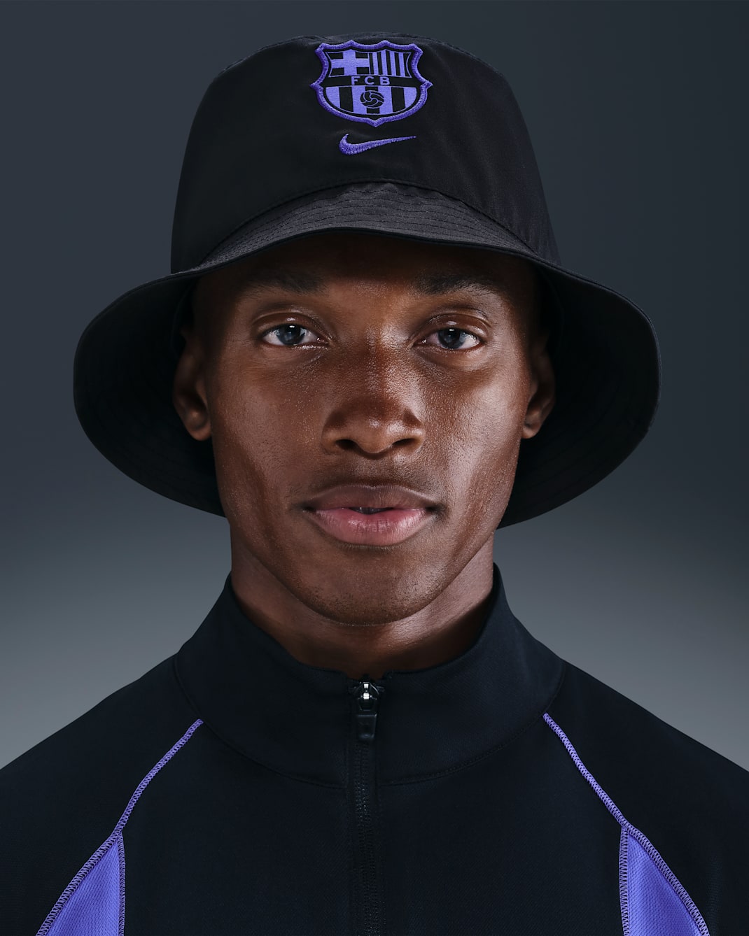 Barcelona Gorra de pescador Nike Apex de la segona equipació 2025/2026 - Negre/Persian Violet