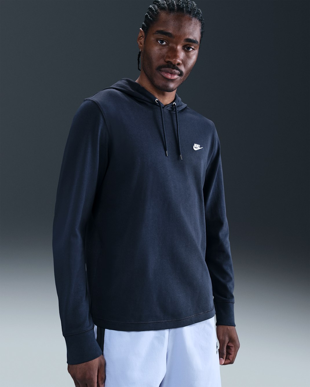 Nike Sportswear Club Sudadera con capucha de tejido Knit - Hombre - Obsidian/Obsidian/Blanco