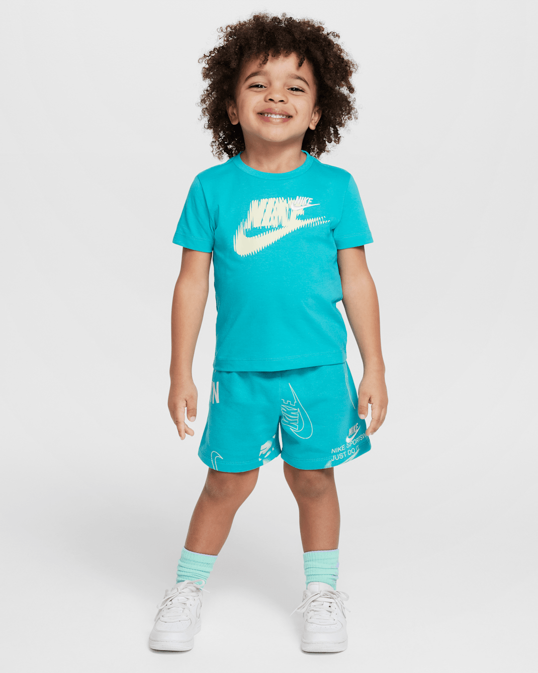 Conjunto de shorts Energy de dos piezas infantil Nike - Cactus empolvado