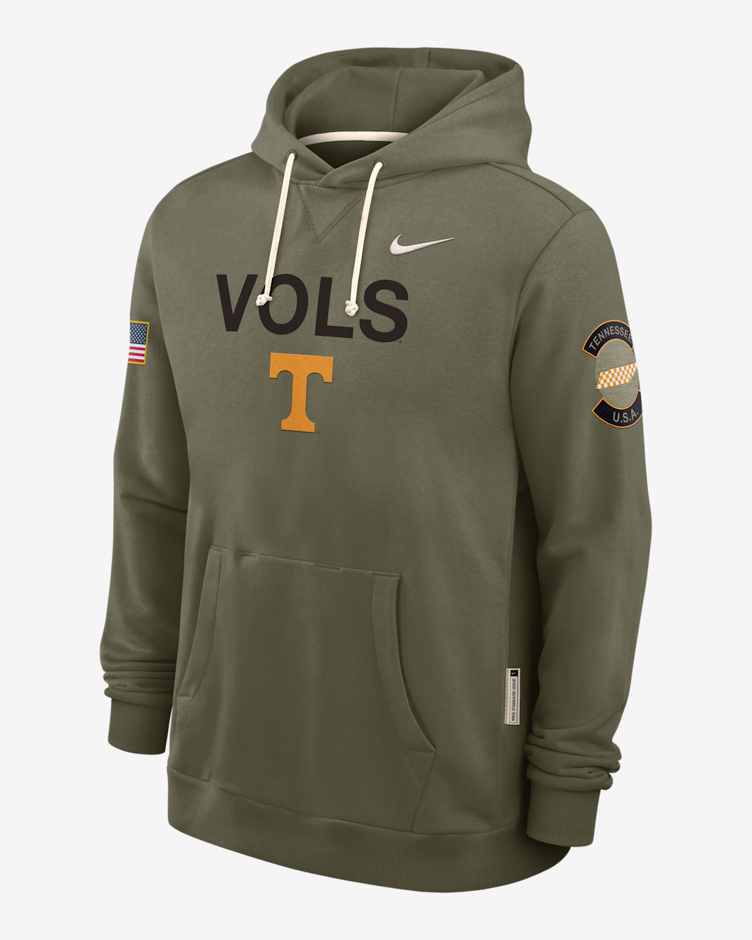 Tennessee 2025 Military Appreciation Men's Nike Dri-FIT College Pullover Hoodie - Olive