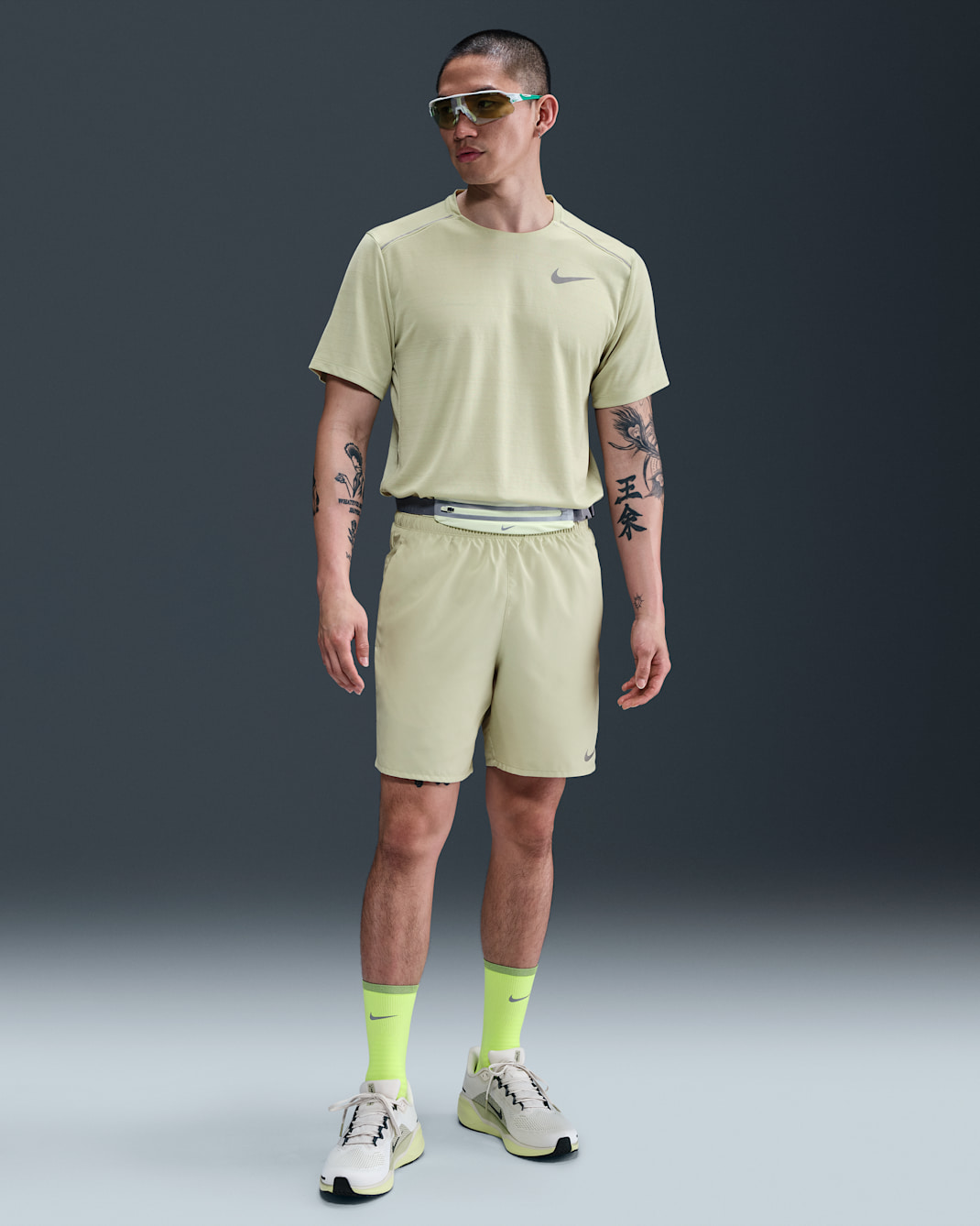 Nike Challenger Men's Brief-Lined Running Shorts - Olive Aura