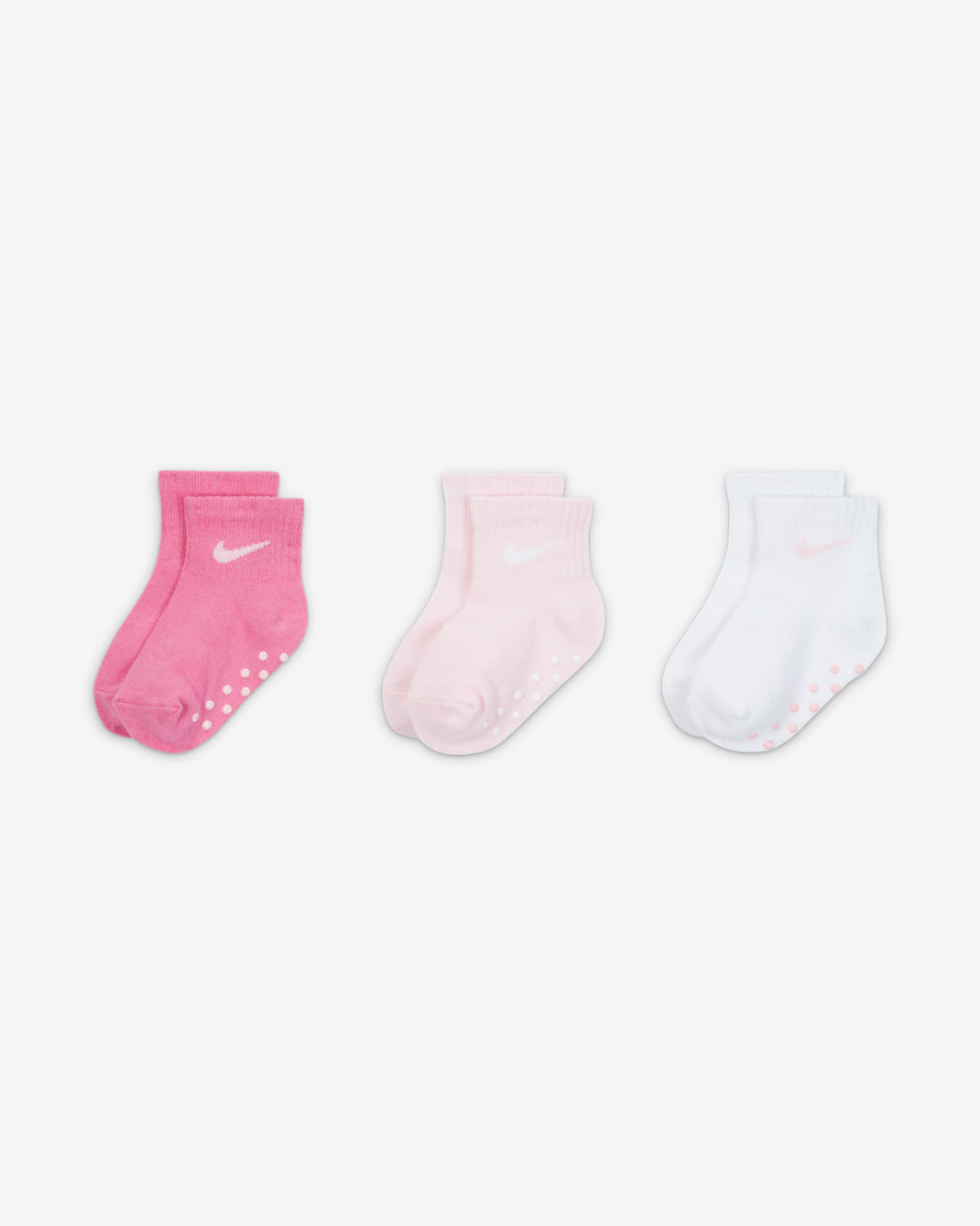 Nike Core Swoosh Toddler Gripper Socks Box Set (3 Pairs) - Pink Foam