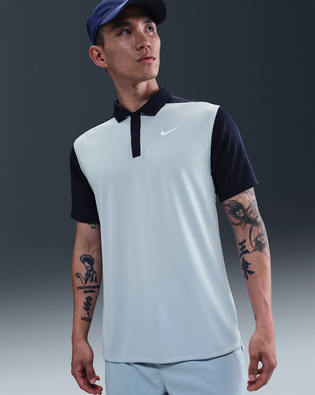 Nike Victory+ Men's Dri-FIT Golf Polo - Light Armoury Blue/Obsidian/White
