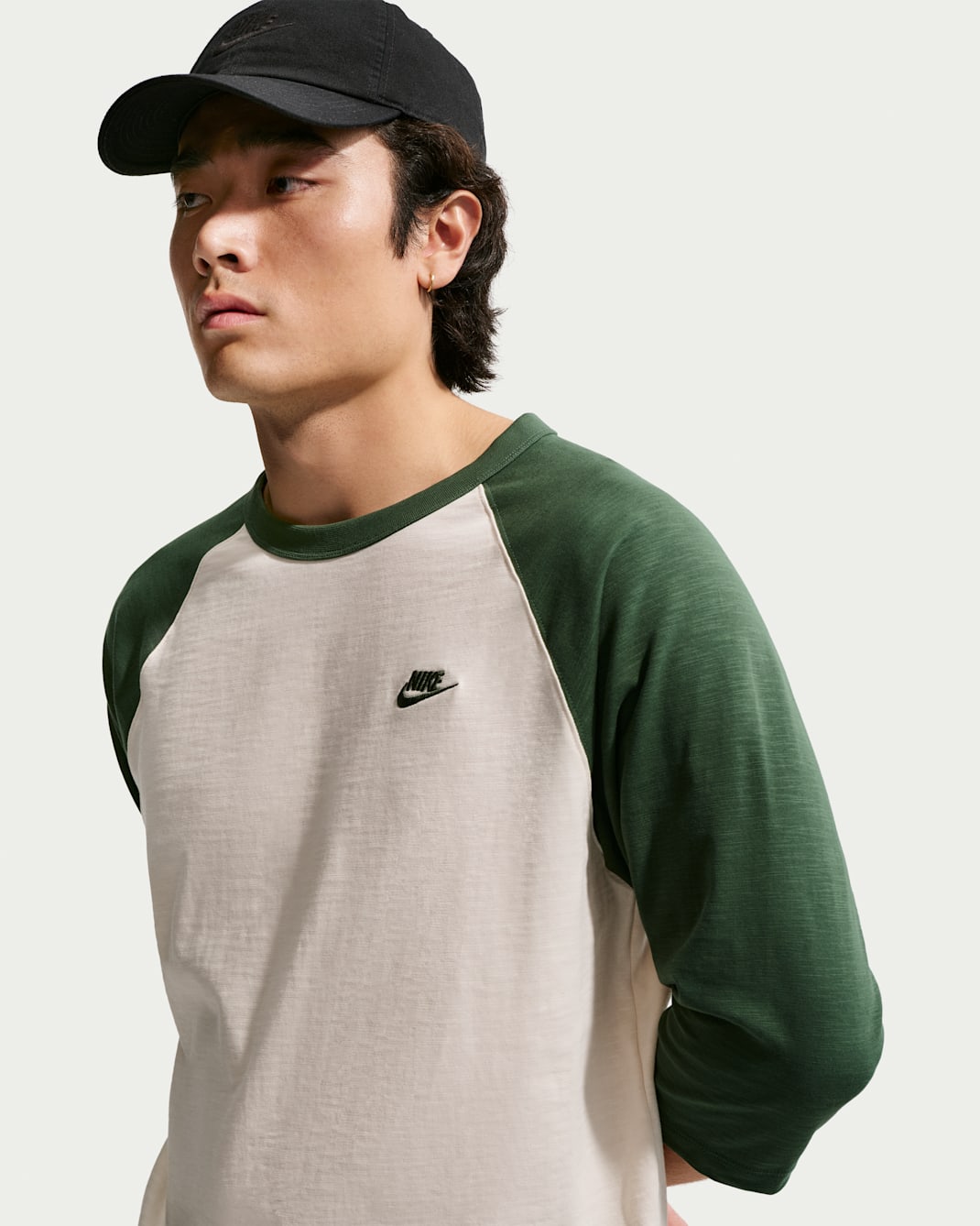 Nike Sportswear Club 男款七分袖連肩上衣 - Fir/Chalk/Fir