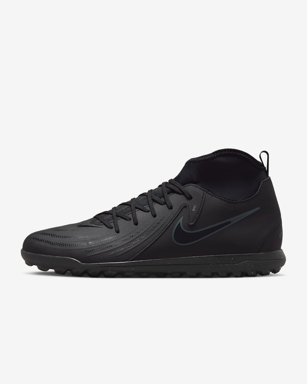Nike Phantom Luna 2 Club Turf High-Top Football Shoes - Black/Deep Jungle/Black