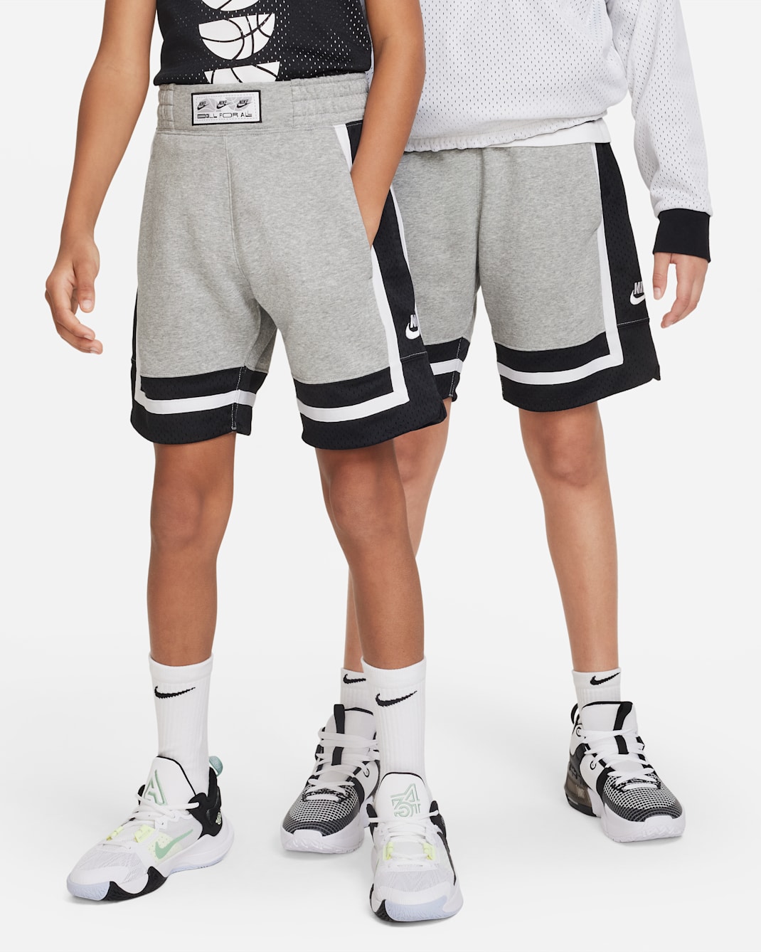 Nike Culture of Basketball Older Kids' (Boys') Fleece Basketball Shorts - Dark Grey Heather/White