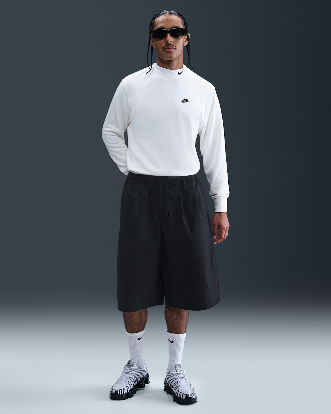 Nike Club ekstra stor shorts til herre - Svart/Svart