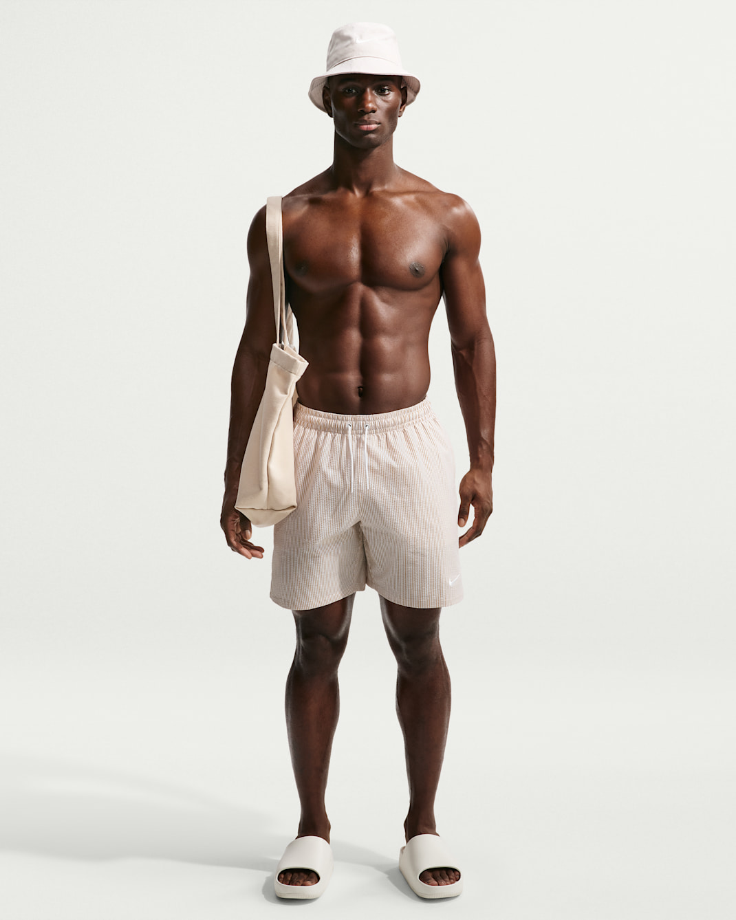 Nike Swim Breaker Men's Ripple Texture 7" Brief-Lined Volley Short - Parachute Beige