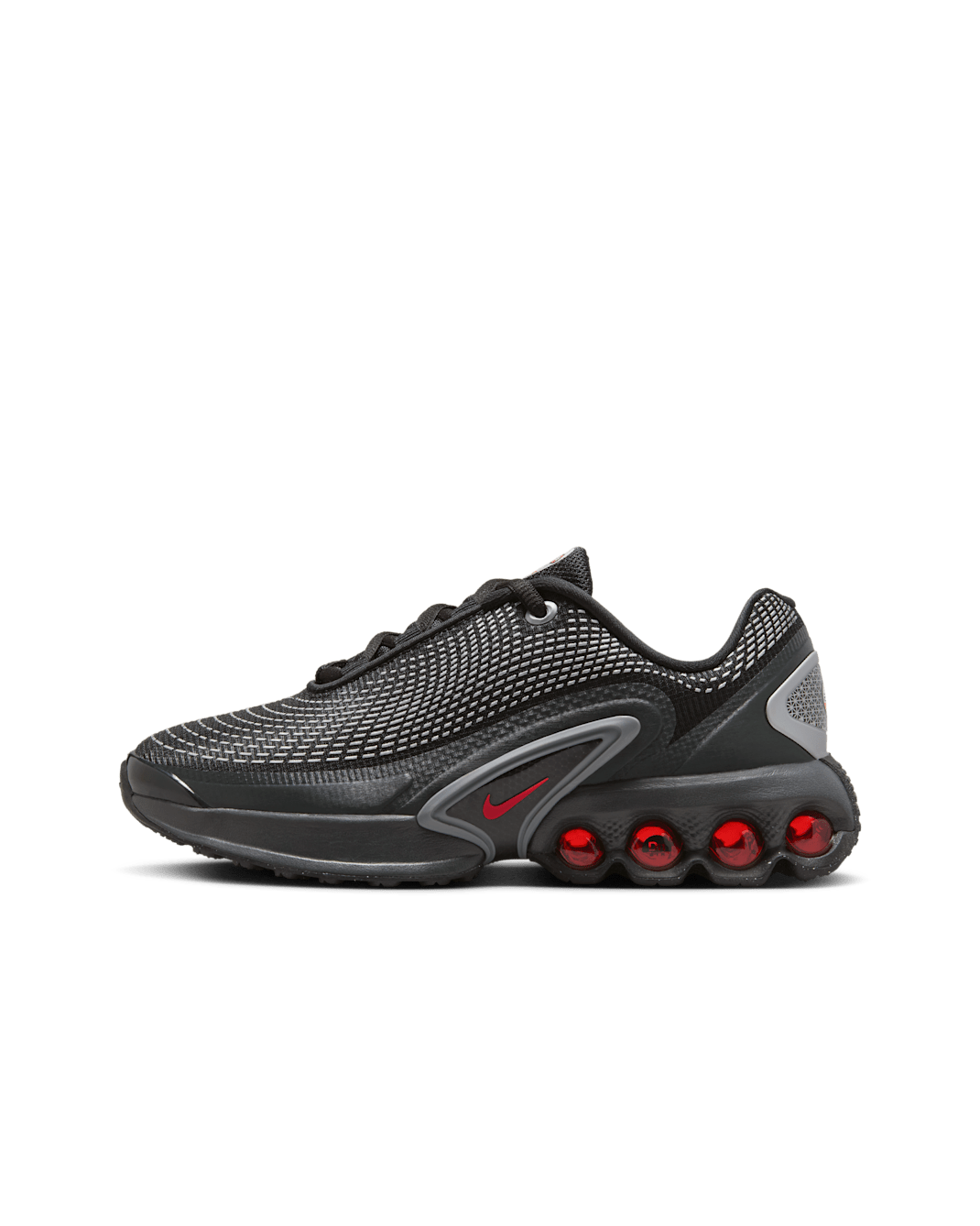 Nike Air Max Dn sko til store barn - Svart/Svart/Metallic Silver/University Red