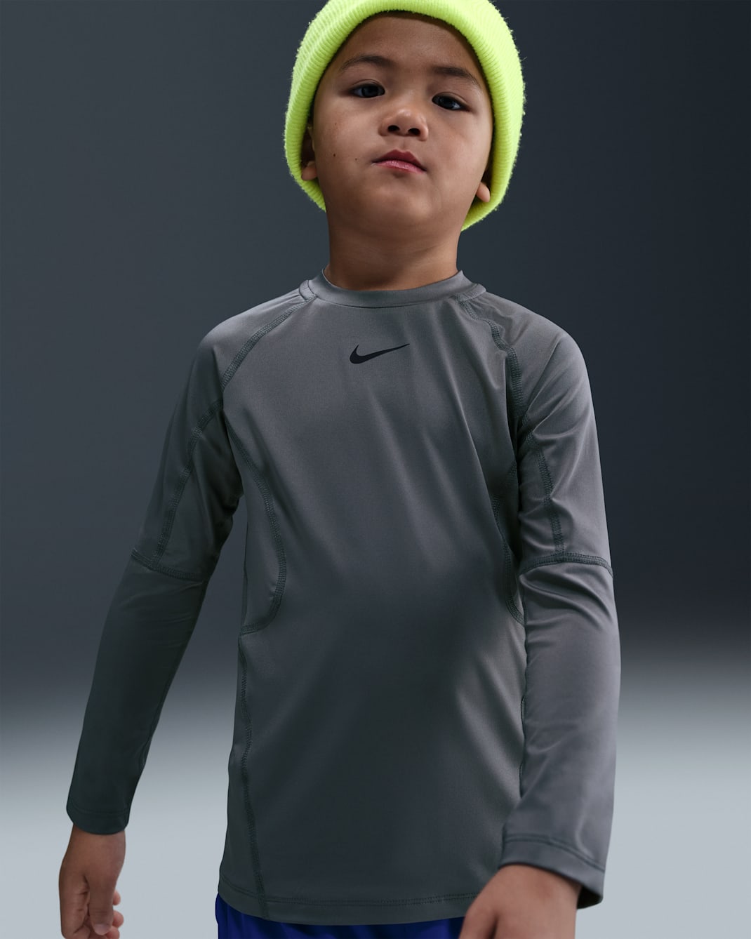 Nike Little Kids' Dri-FIT Pro Long Sleeve Top - Smoke Grey
