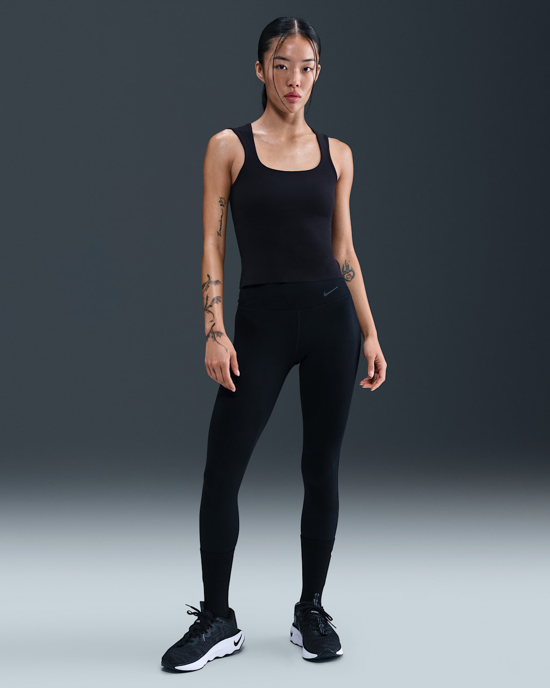 Nike One Women's High-Waisted 7/8 Leggings - Black/Dark Smoke Grey
