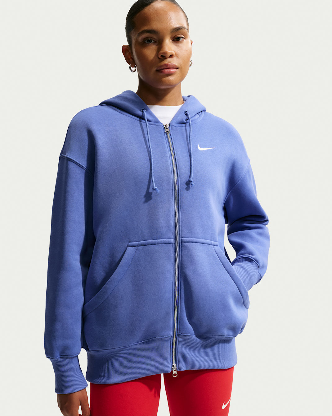 Nike Sportswear Phoenix Fleece Women's Oversized Full-Zip Hoodie - Light Medium Blue/Sail