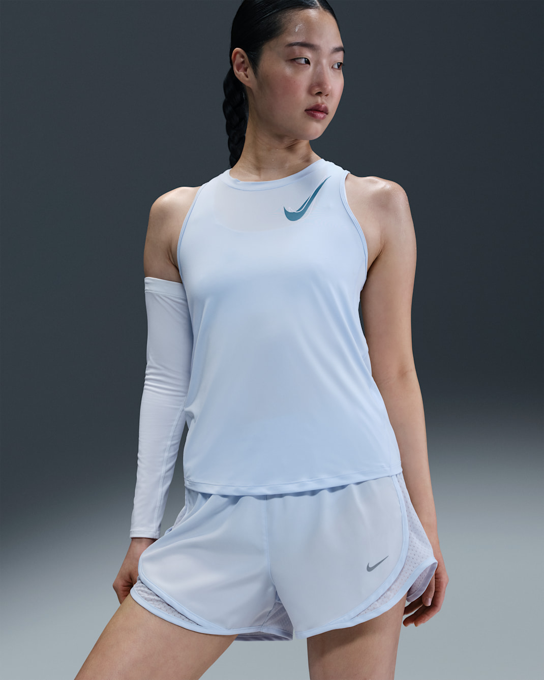 Nike One 女款 Dri-FIT 跑步背心上衣 - Blue Tint