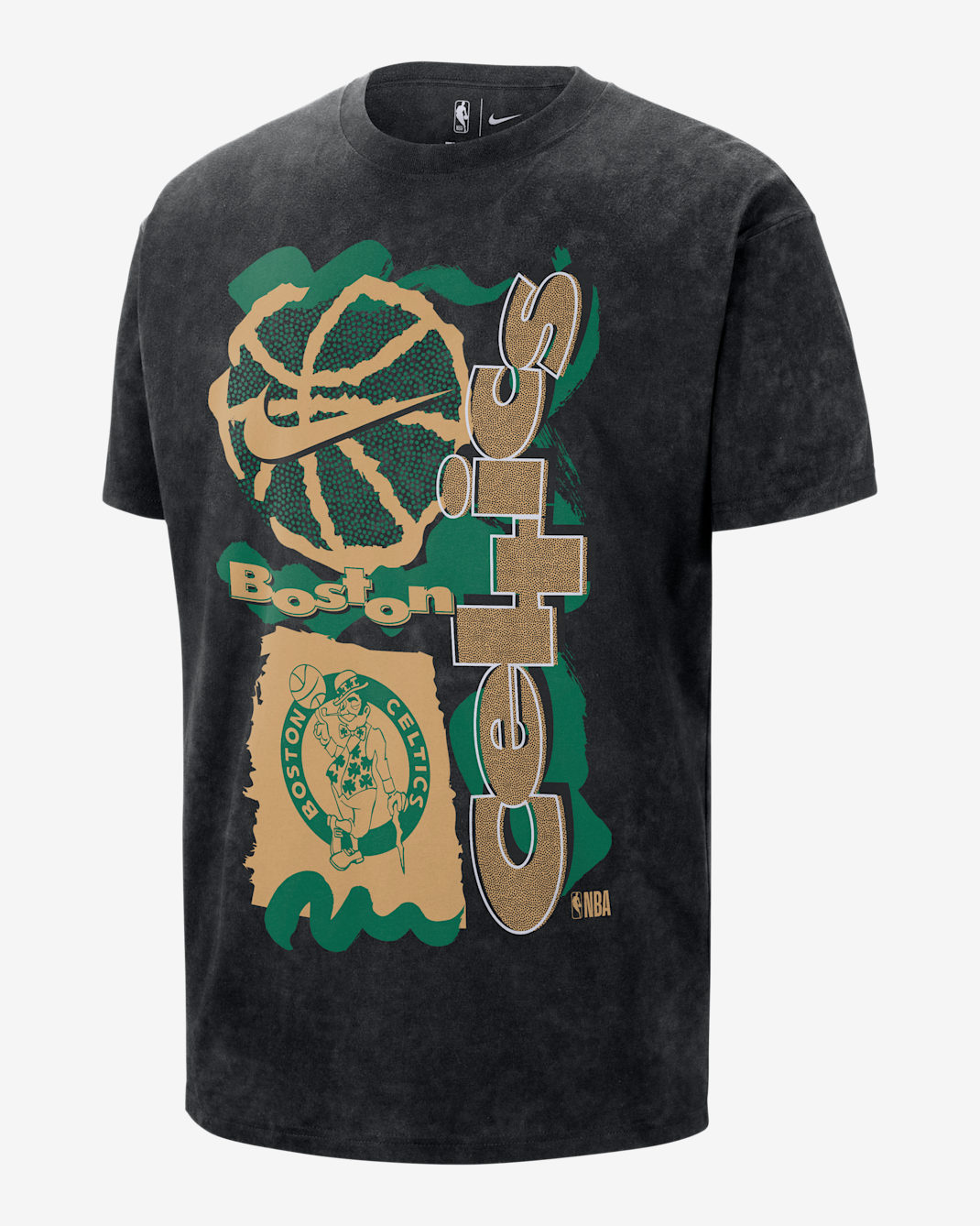Boston Celtics Courtside Men's Nike NBA Max90 T-Shirt - Black/Black