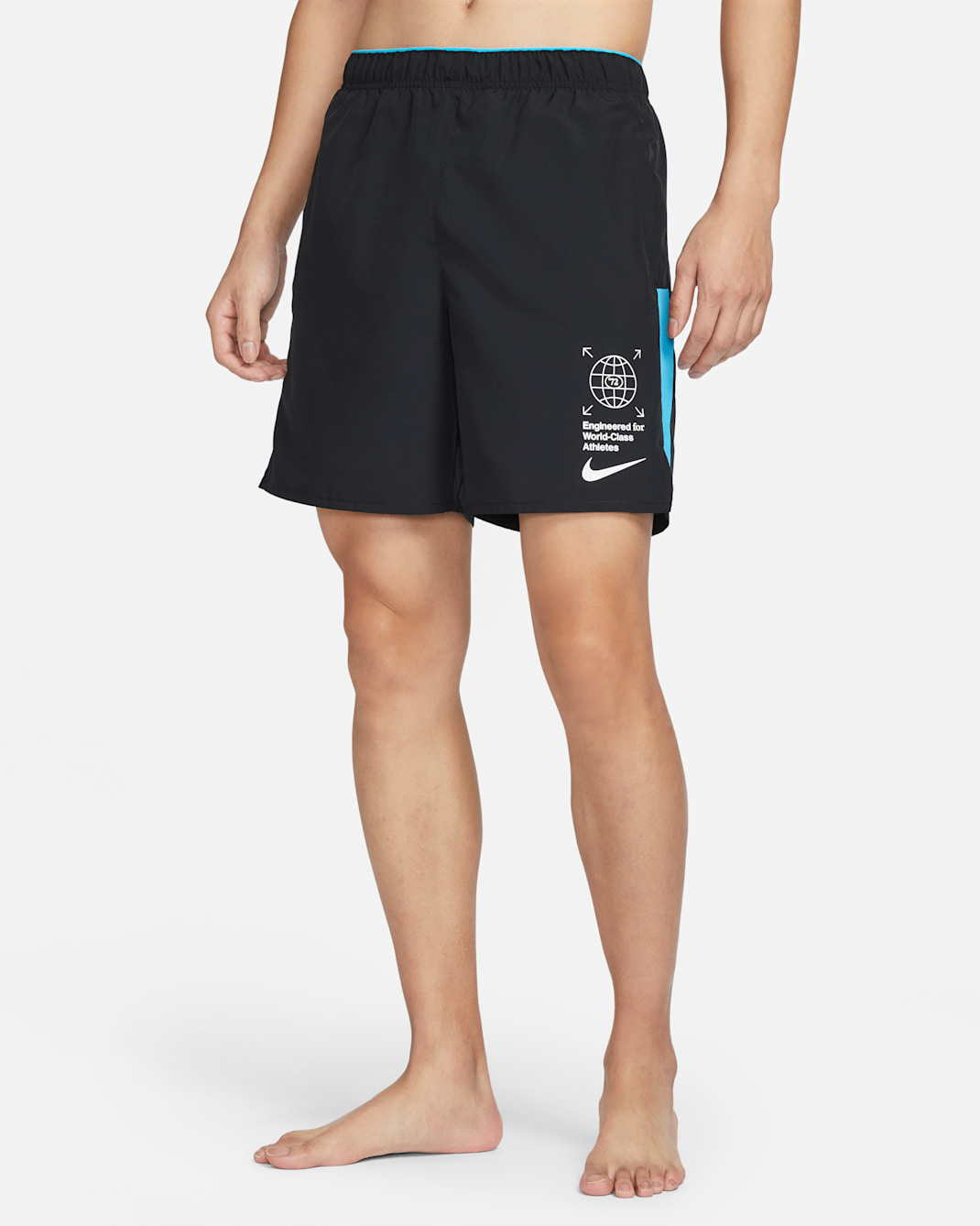 Nike Dri-FIT Challenger Men's 23cm (approx.) Unlined Versatile Shorts - Black/Blue Lightning/Black/White