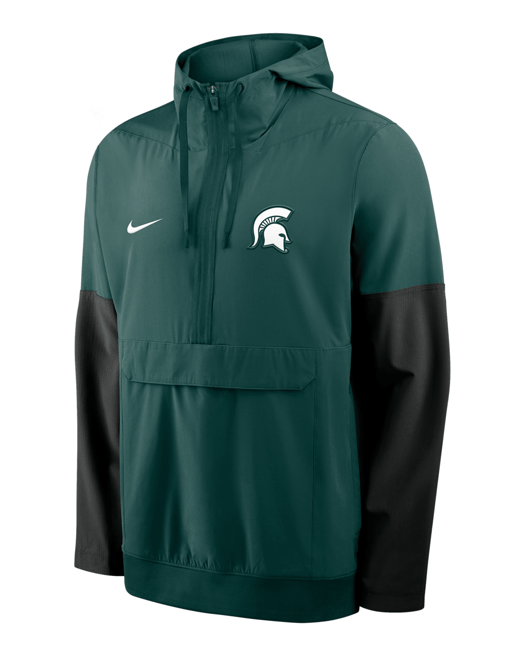 Michigan State Anorak Men's Nike College 1/2-Zip Hooded Jacket - Green