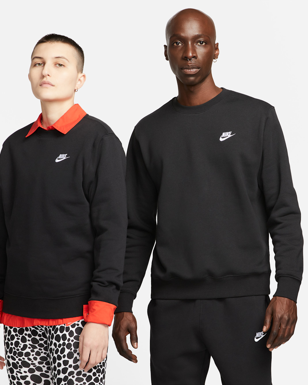 Nike Sportswear Club Fleece Men's Crew - Black/White