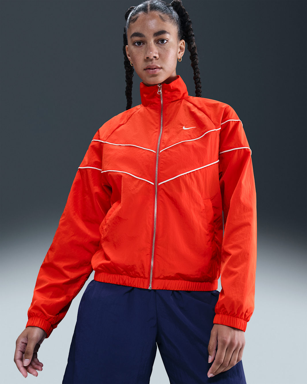 Nike Windrunner Women's Loose UV Woven Full-Zip Jacket - Picante Red/Sail/Sail