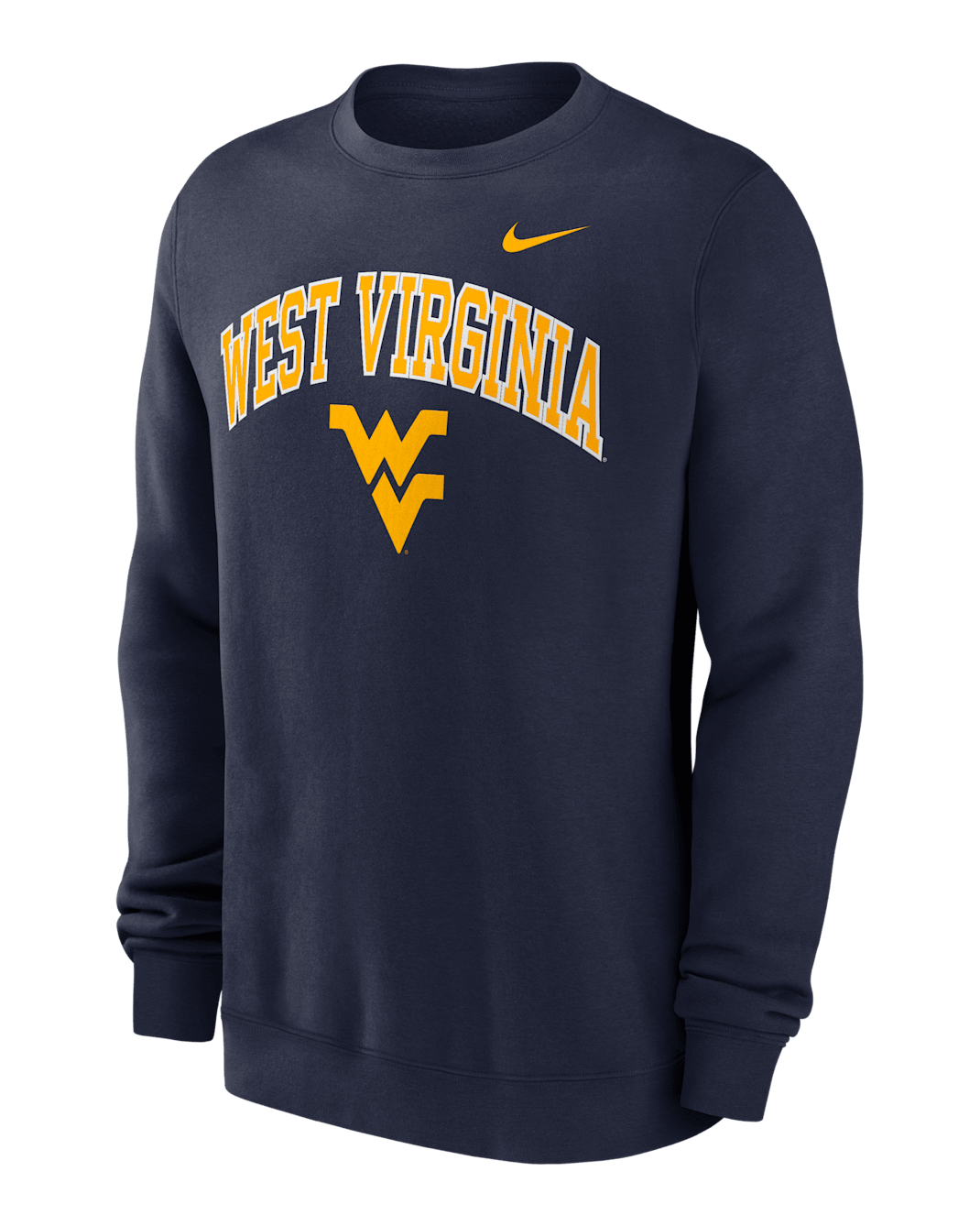 Sudadera de cuello redondo sin cierre universitaria Nike para hombre West Virginia Arch - Azul marino