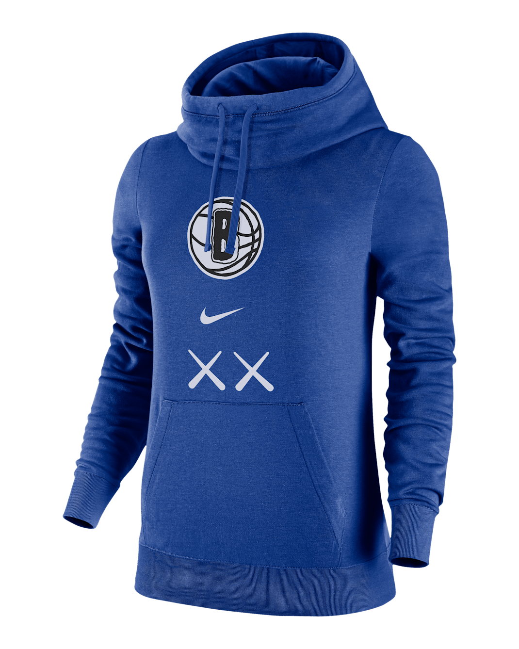 Brooklyn Nets Club Fleece 2023/24 City Edition Women's Nike NBA Funnel-Neck Hoodie - Rush Blue