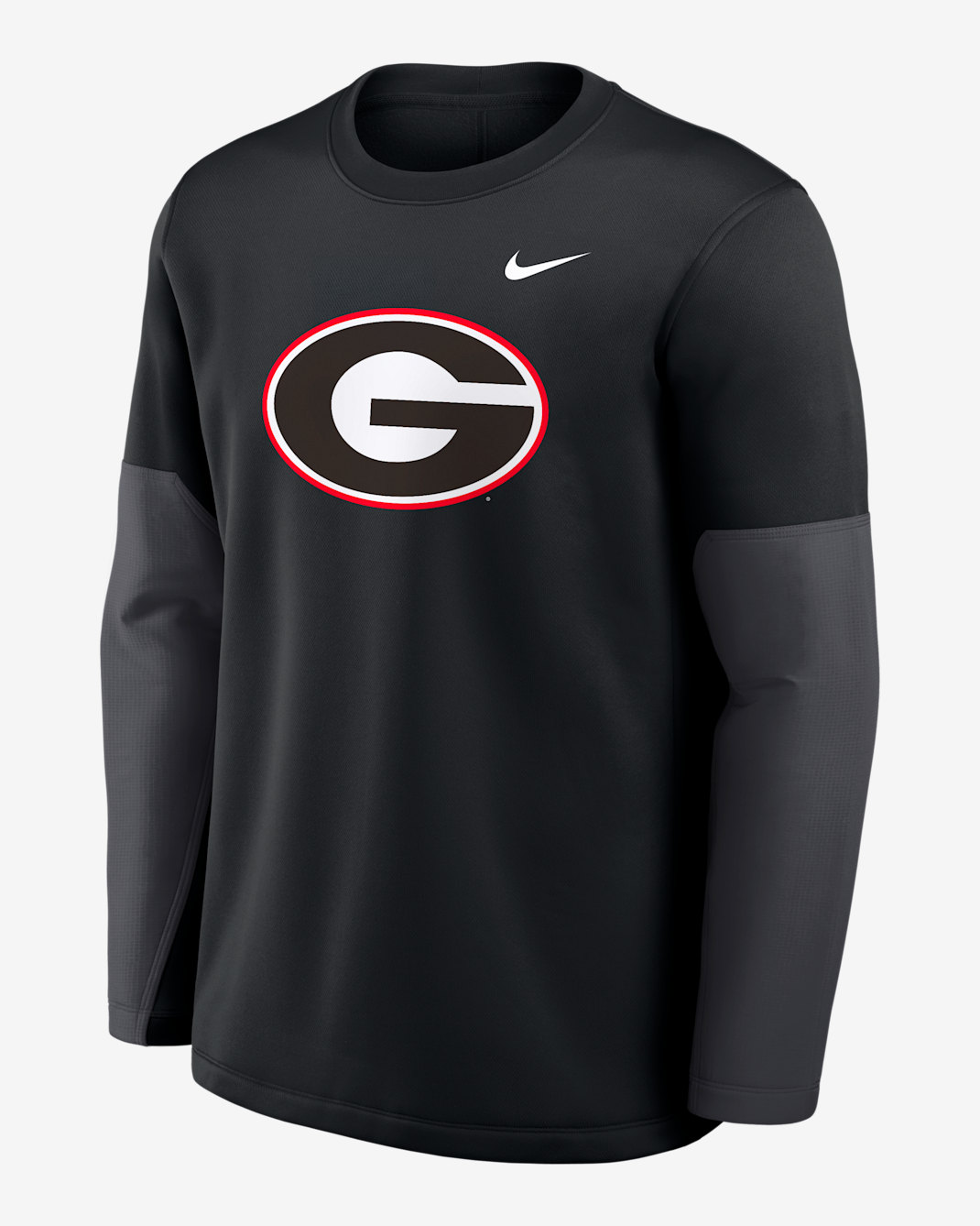 Georgia Sideline Coach Men's Nike Therma-FIT College Long-Sleeve T-Shirt - Black