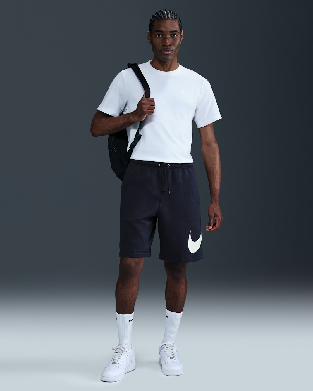 Nike Club Men's Fleece Shorts - Obsidian/Obsidian/White
