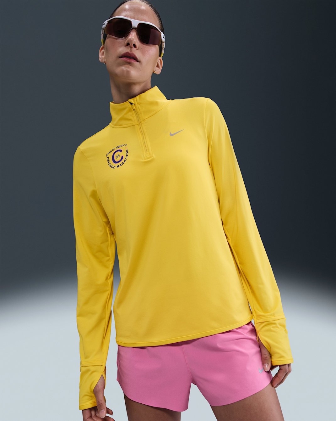 Nike Element Women's Dri-FIT 1/4-Zip Running Top - Lightning/Deep Night