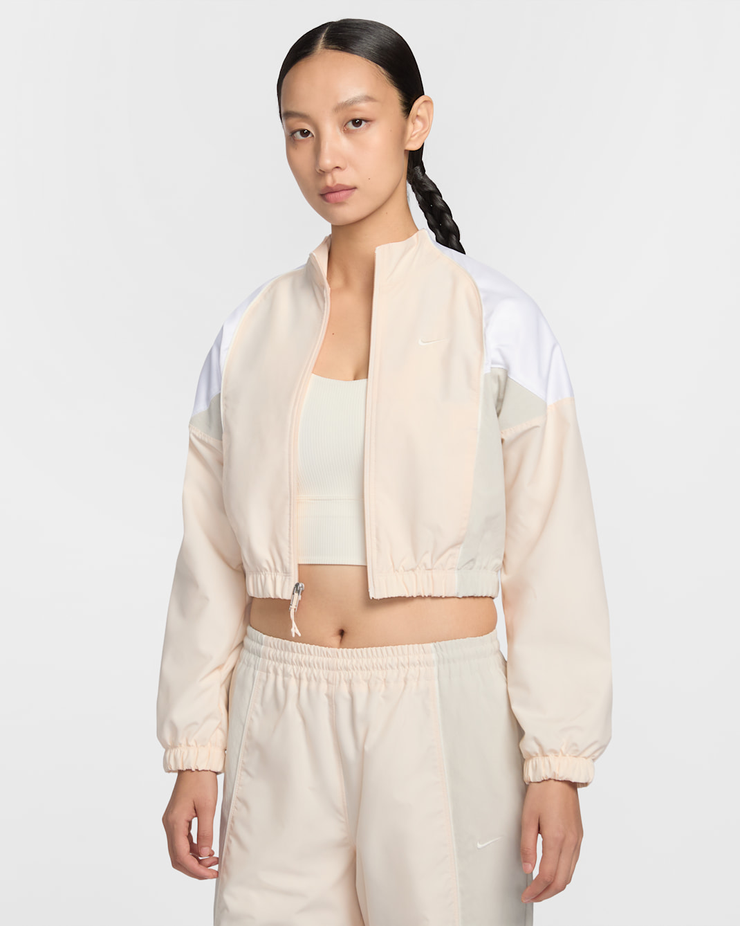 Nike Sportswear Women's Shrunken Track Jacket - Chalk/White/Light Bone/Sail