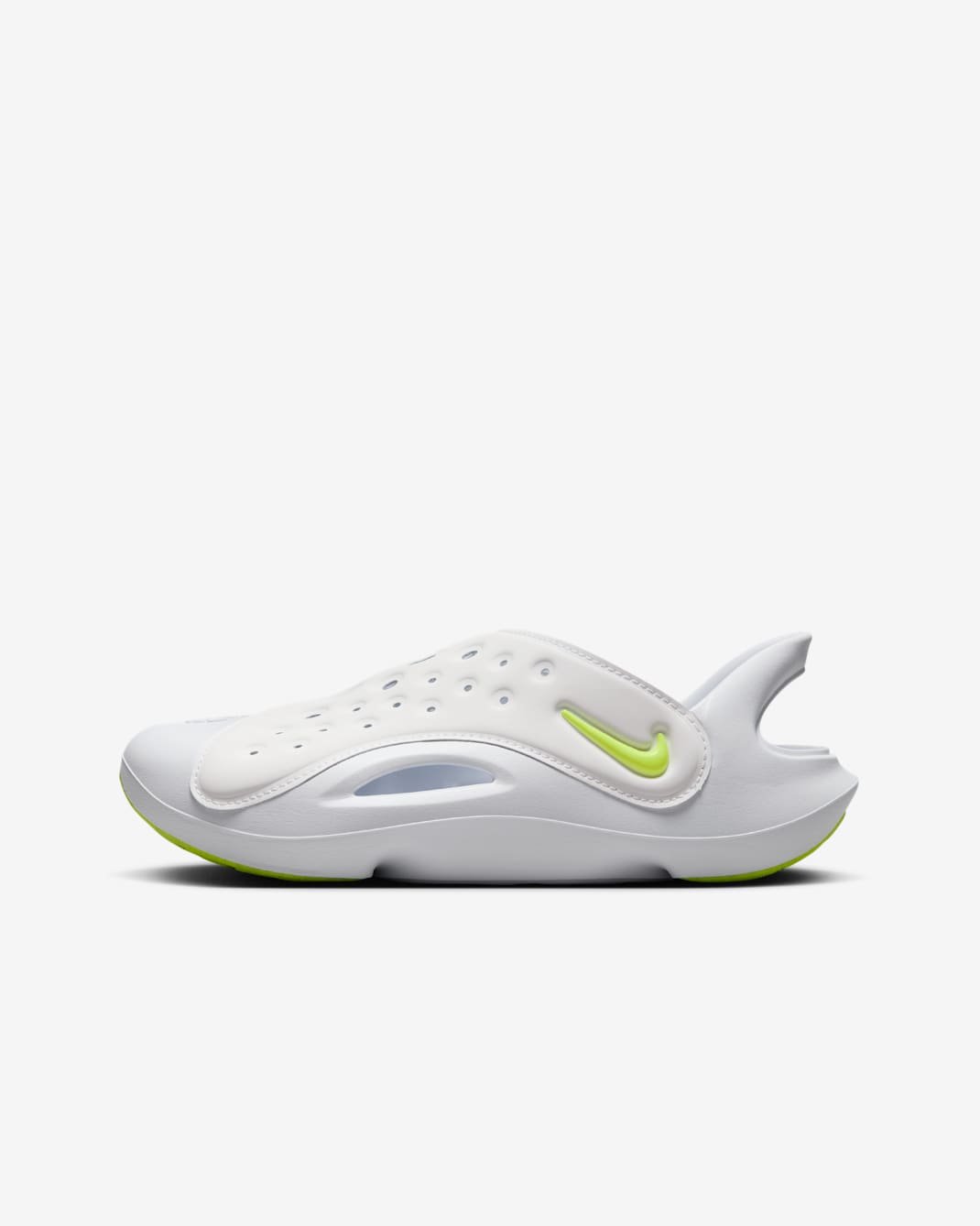 Nike Aqua Swoosh Big Kids' Sandals - White/Pure Platinum/Volt