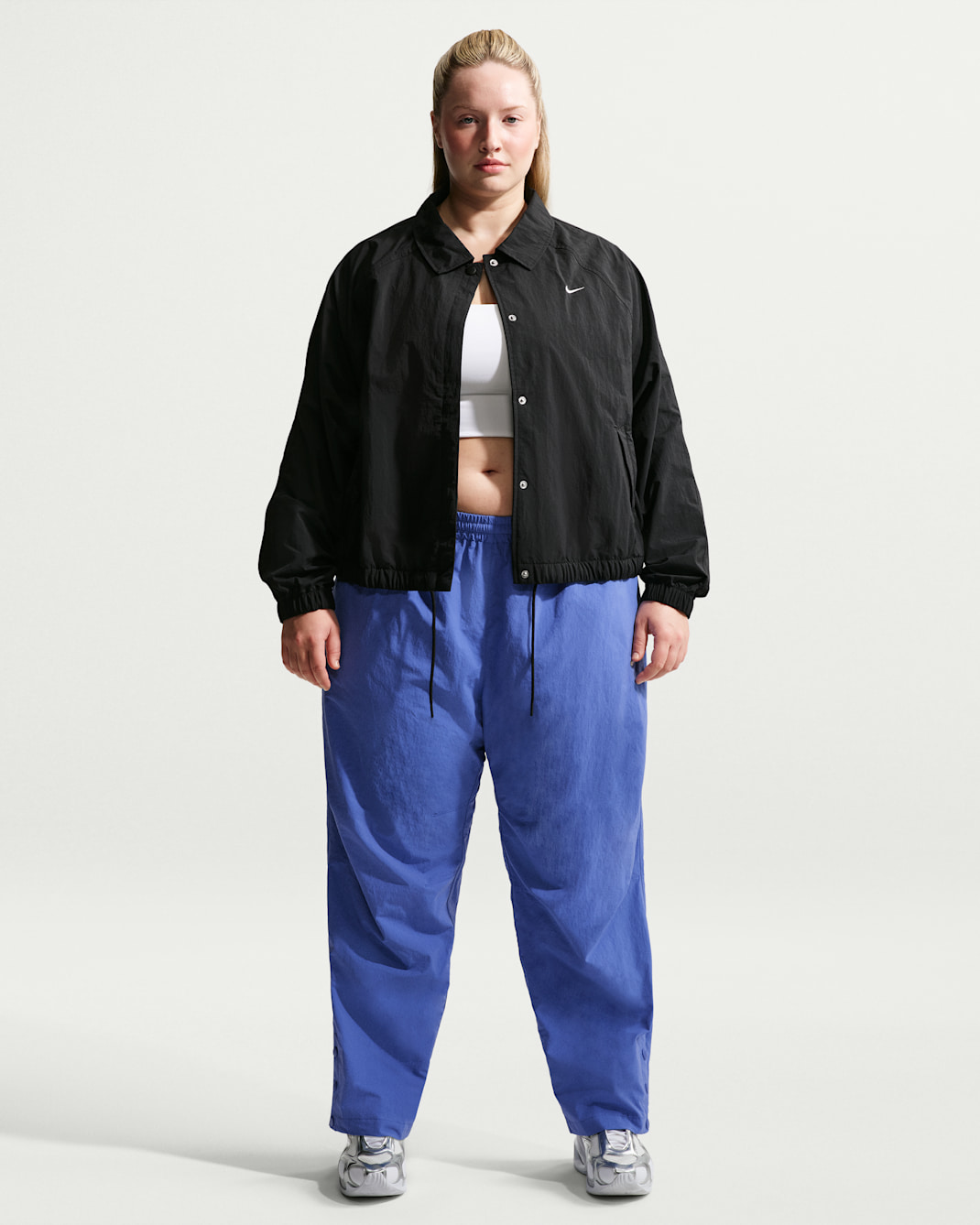 Nike Sportswear Women's Oversized High-Waisted Woven Pants (Plus Size) - Light Medium Blue/Sail