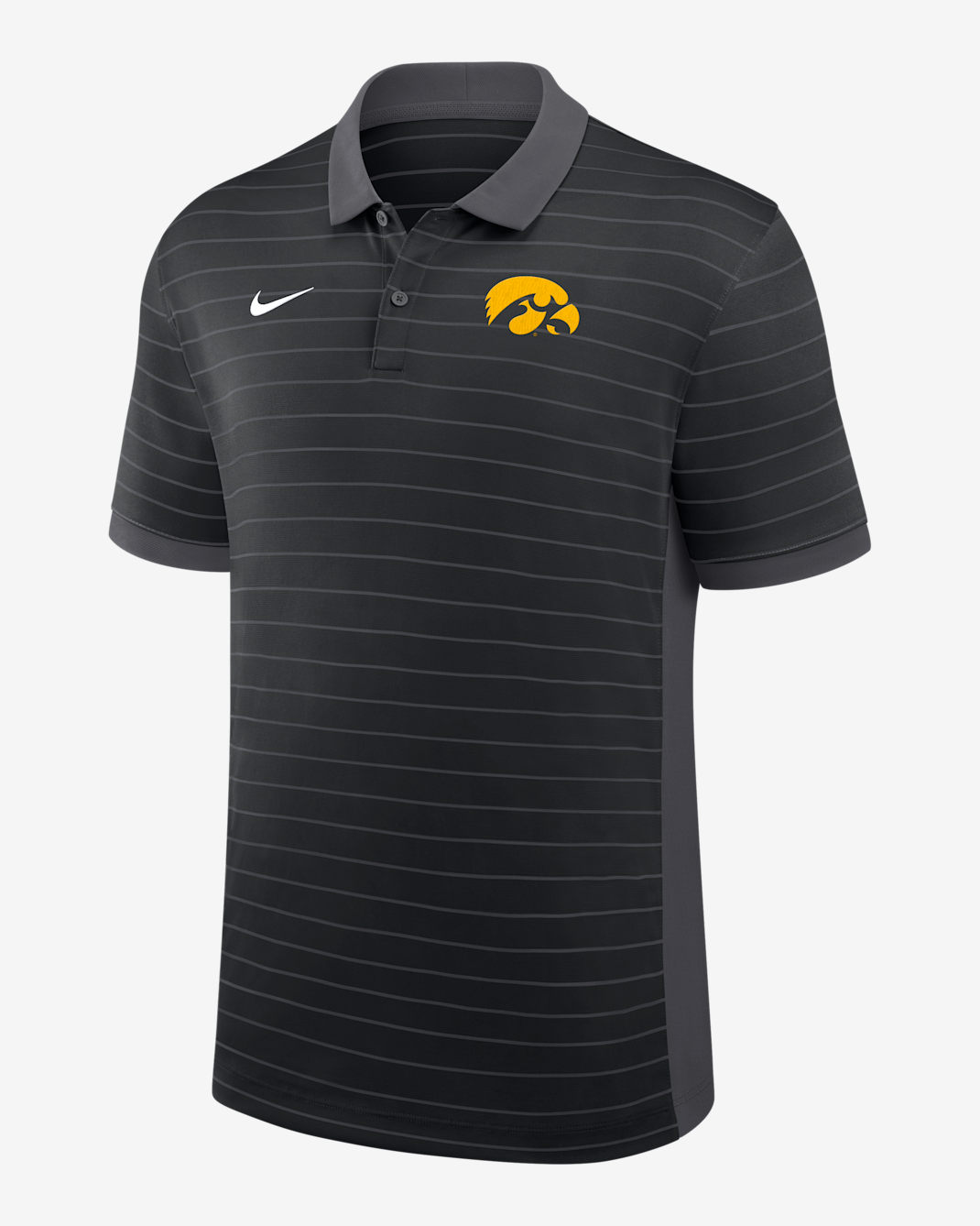 Iowa Sideline Victory Stripe Men's Nike Dri-FIT College Polo - Black