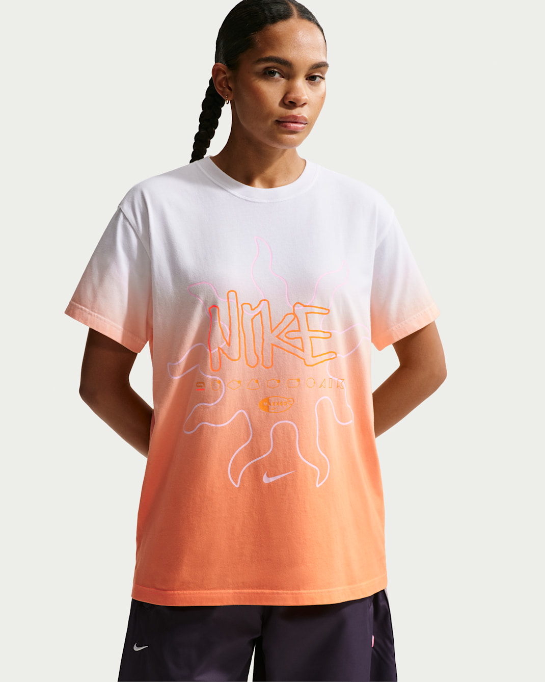 Nike Sportswear Women's Oversized Short-Sleeve T-Shirt - Total Orange/White
