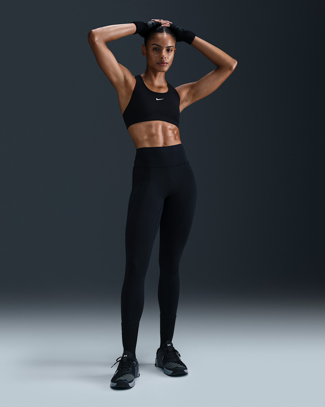 Legging taille haute à coupe longue sans coutures avant Nike Universa pour femme - Noir/Anthracite/Dark Smoke Grey