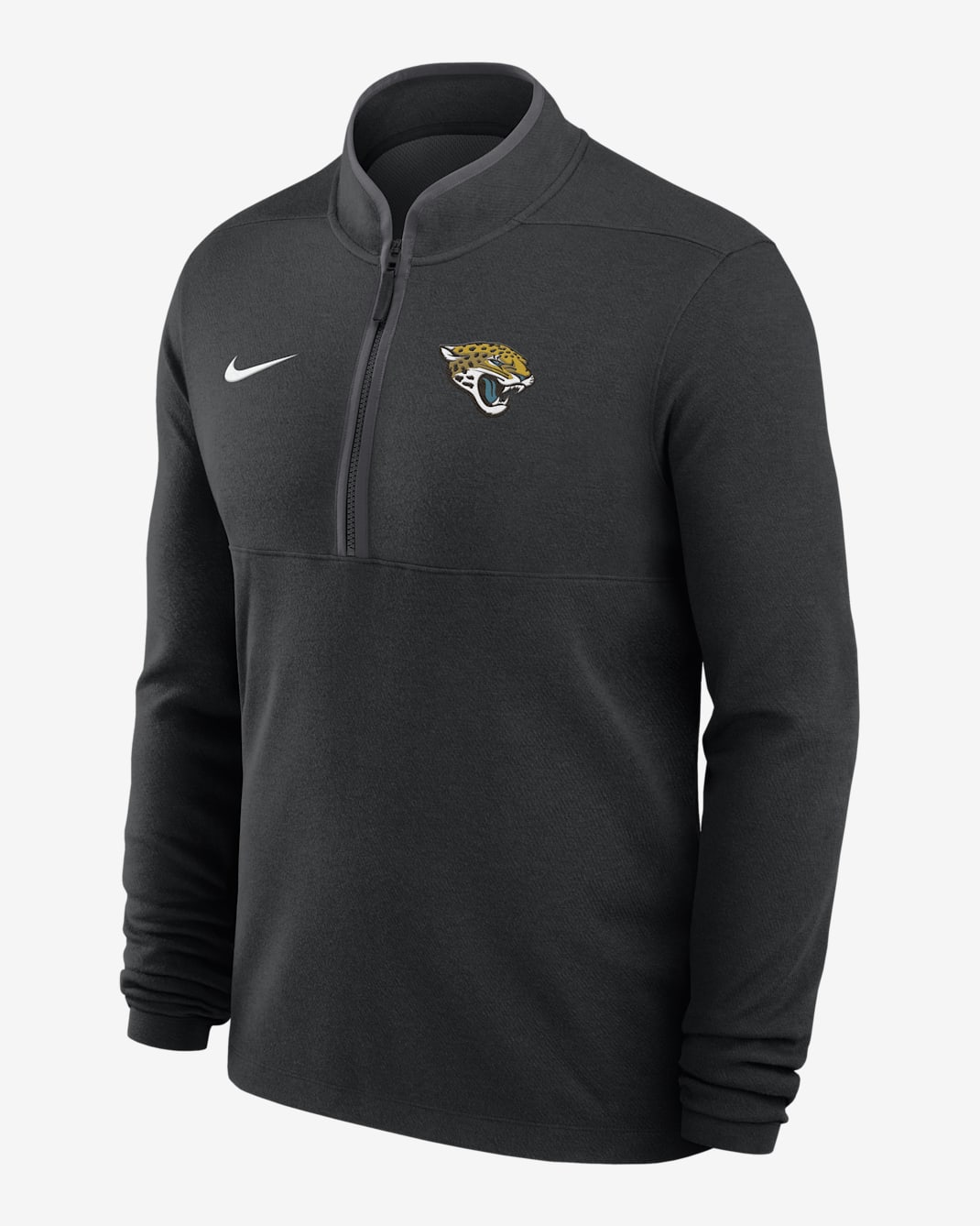 Jacksonville Jaguars Logo Victory Men's Nike Dri-FIT NFL 1/2-Zip Long-Sleeve Top - Black