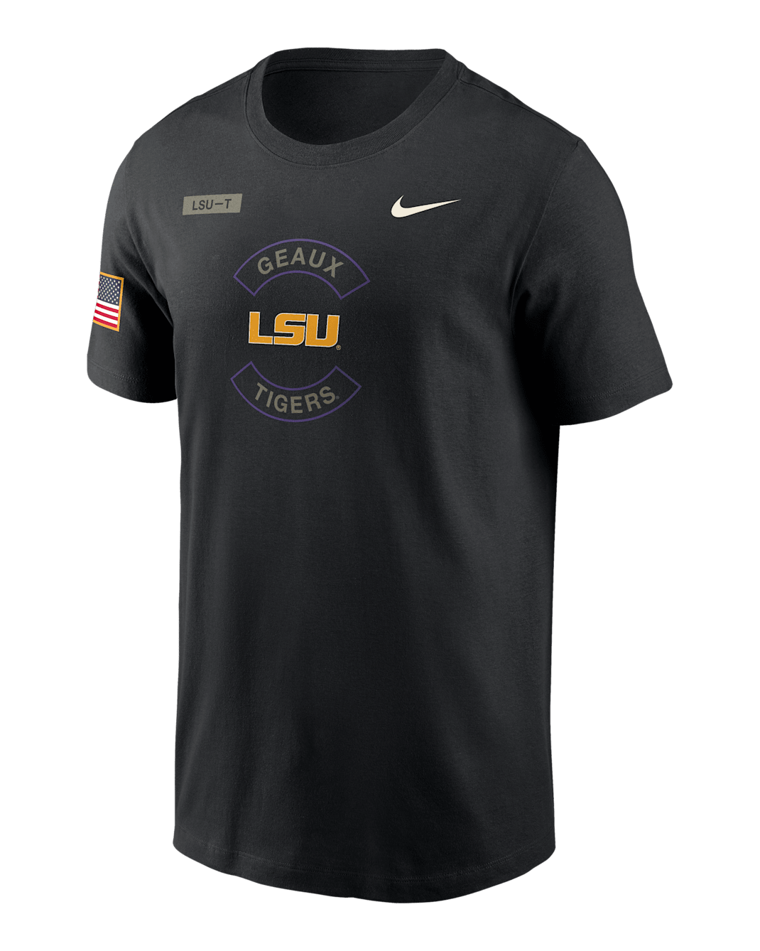 Playera universitaria Nike Dri-FIT para hombre LSU Military Appreciation - Negro