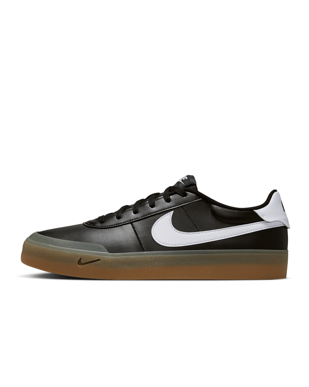 Nike Court Shot 男鞋 - 黑色/Gum Light Brown/白色