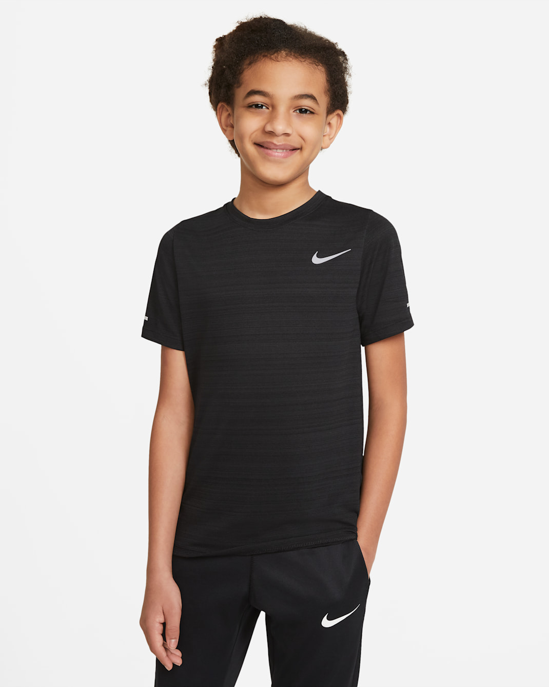 Haut de training Nike Dri-FIT Miler pour ado (garçon) - Noir