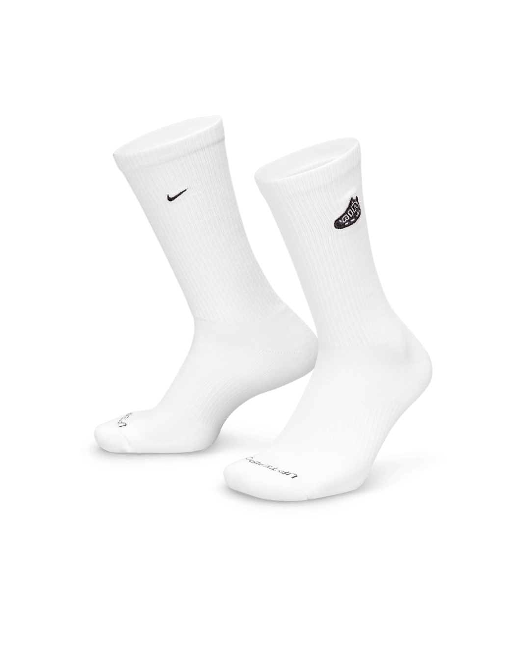 Nike Everyday Plus 緩震中筒襪 (1 雙) - 白色/黑色