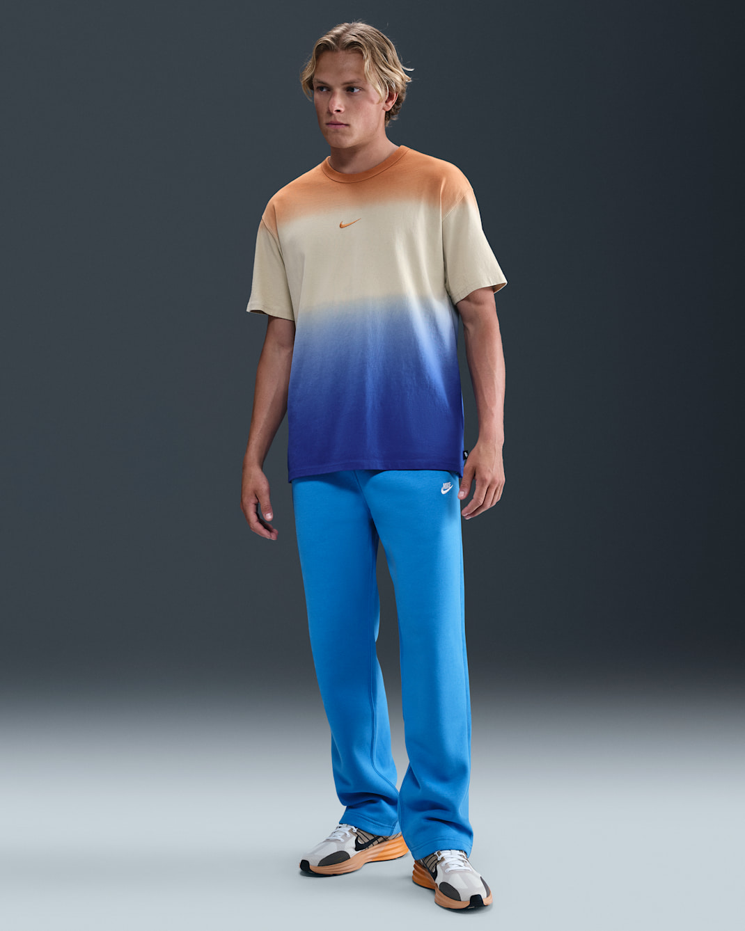 Nike Club Men's Open-Hem Fleece Pants - Light Photo Blue/Light Photo Blue/White
