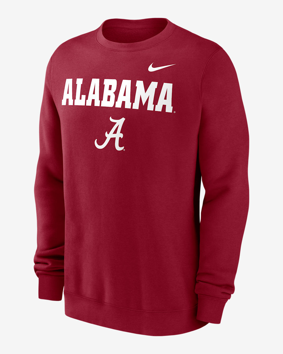 Alabama Crimson Tide Primetime Primary Stack Men's Nike College Pullover Crew - Team Crimson