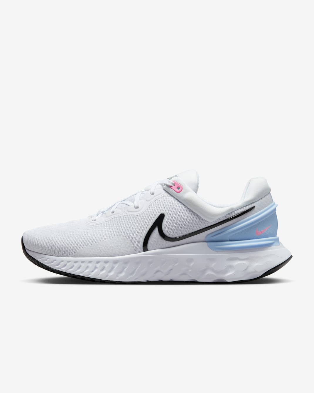 Nike React Miler 3 Men's Road Running Shoes - White/Cobalt Bliss/Pink Spell/Black